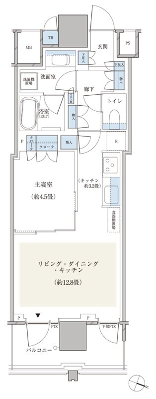 パークシティ小岩　ザ　タワー 間取り 43Eタイプ