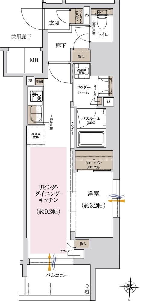 プレサンス ロジェ 泉 高岳 間取り Cタイプ