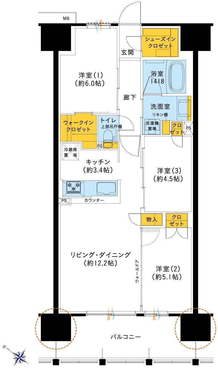 レーベン三河安城REPRENT 間取り B type