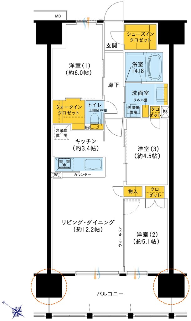 レーベン三河安城REPRENT 間取り B type