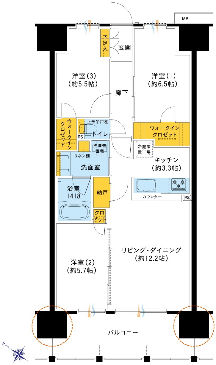 レーベン三河安城REPRENT 間取り C type