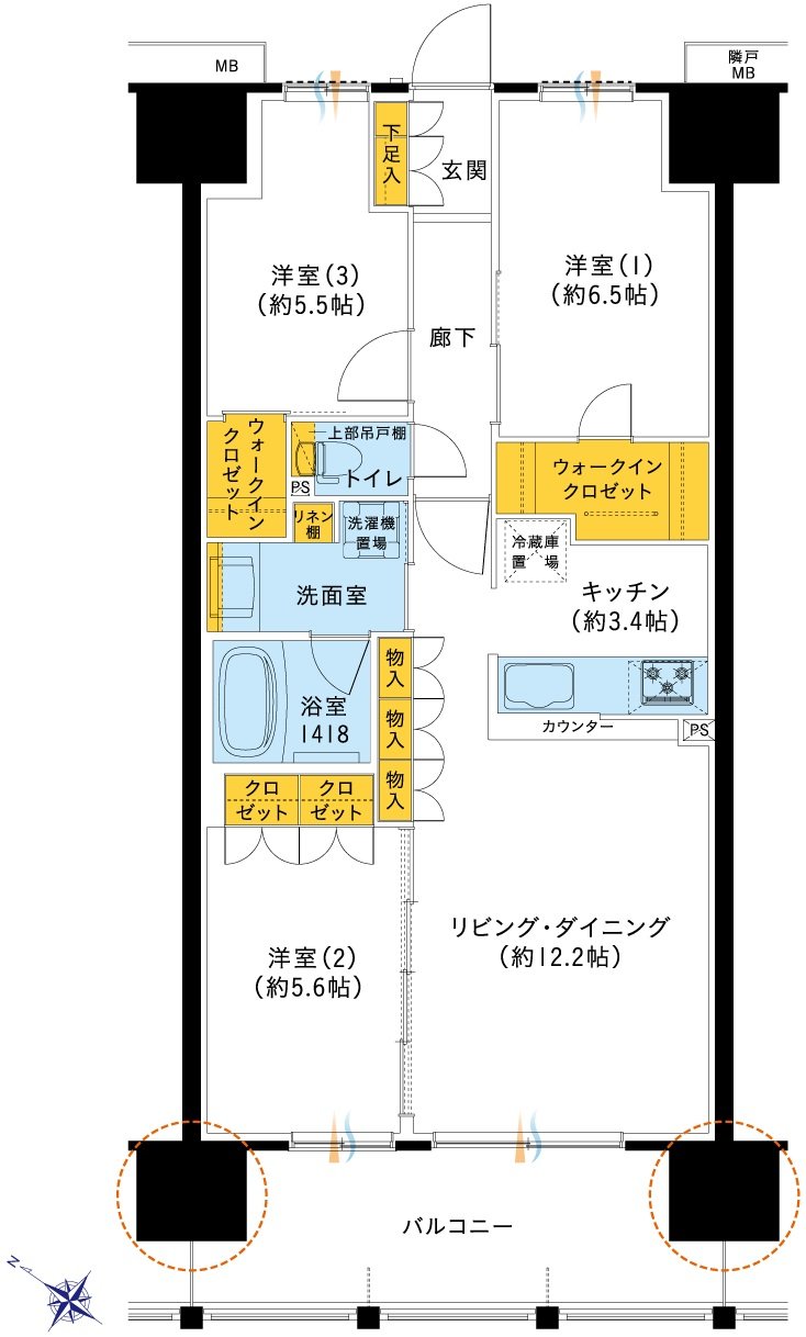 レーベン三河安城REPRENT 間取り F type