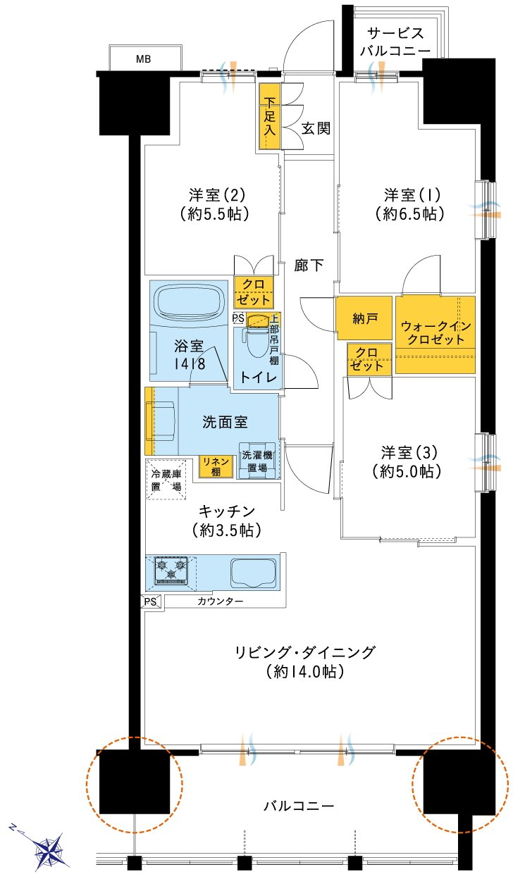 レーベン三河安城REPRENT 間取り G type
