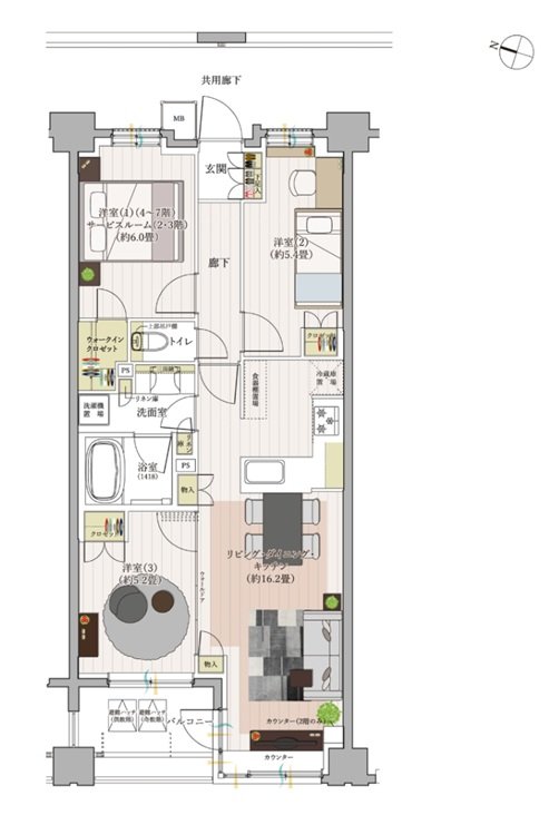 ワザック横濱新杉田 間取り B1・B2 type