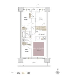 ファインレジデンス住道駅前（すごい駅前プロジェクト） 間取り L type