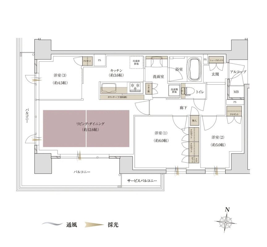 ファインレジデンス住道駅前(すごい駅前プロジェクト) 間取り E type