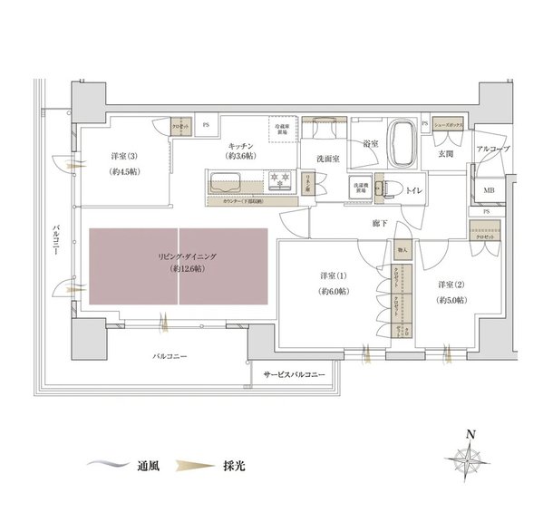 ファインレジデンス住道駅前（すごい駅前プロジェクト） 間取り E type