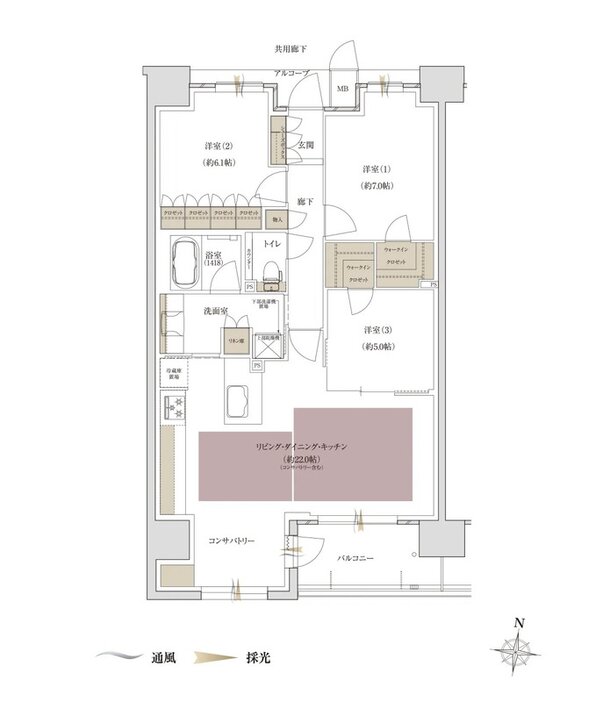 ファインレジデンス住道駅前（すごい駅前プロジェクト） 間取り F’ type