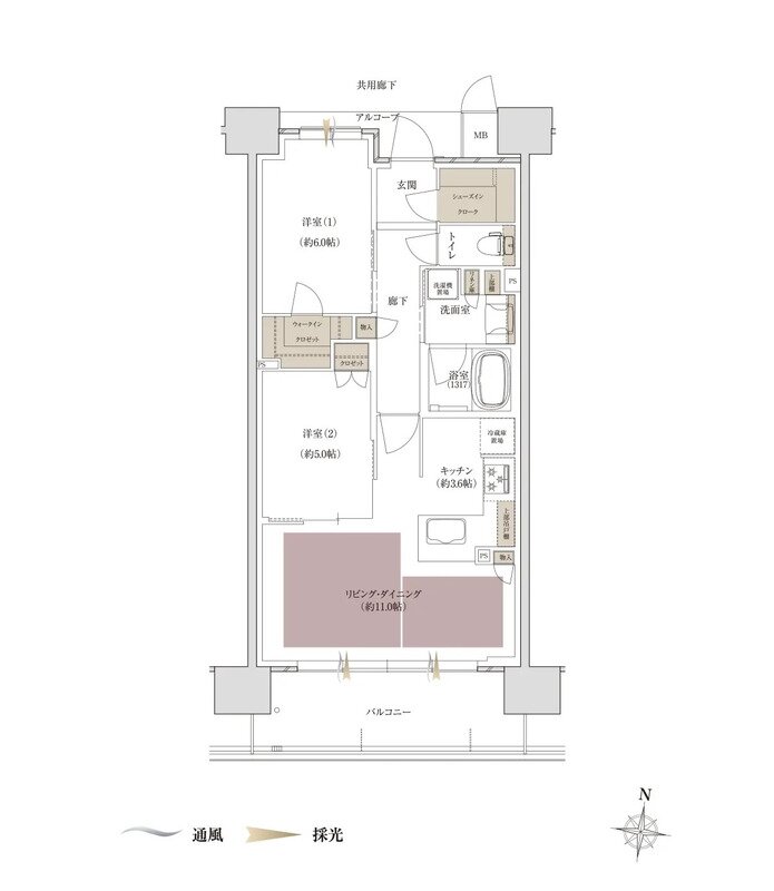 ファインレジデンス住道駅前(すごい駅前プロジェクト) 間取り H type
