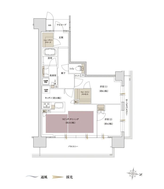 ファインレジデンス住道駅前(すごい駅前プロジェクト) 間取り T type