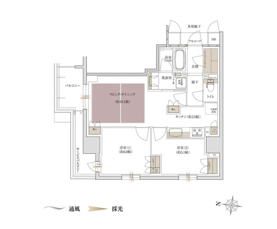 ファインレジデンス住道駅前(すごい駅前プロジェクト) 間取り V type