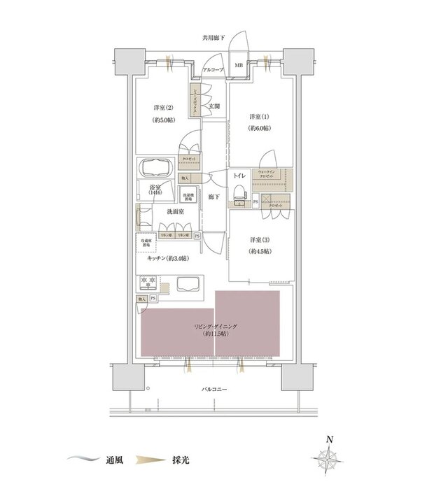 ファインレジデンス住道駅前（すごい駅前プロジェクト） 間取り M type