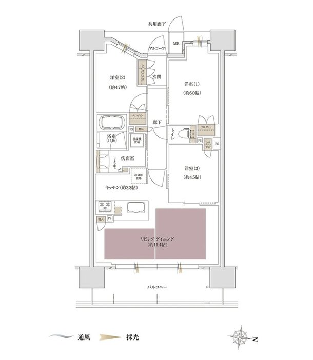 ファインレジデンス住道駅前（すごい駅前プロジェクト） 間取り R type