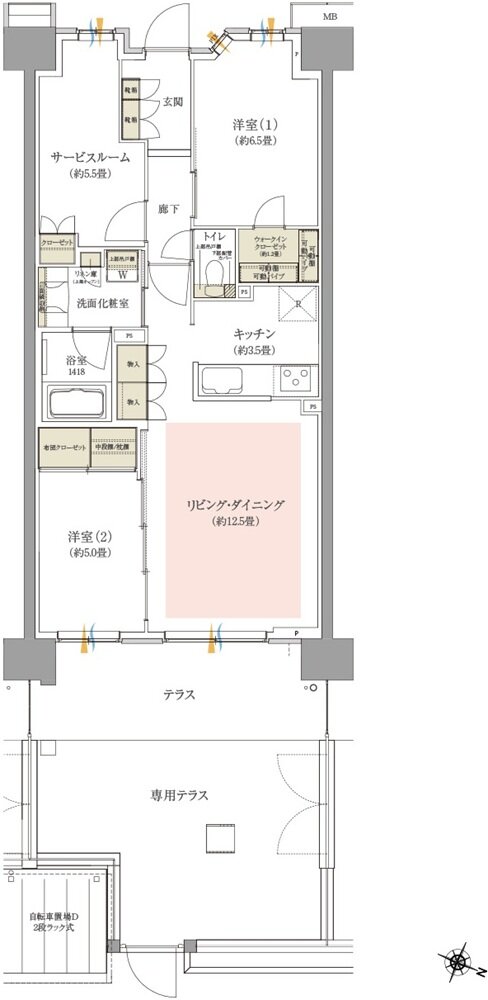 オハナ高尾 間取り Jg type