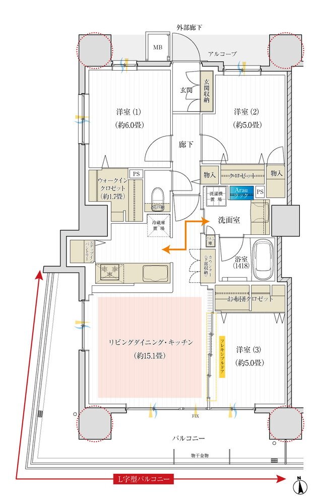 デュオヒルズ青梅ザ・ファースト 間取り Aタイプ(先着順)