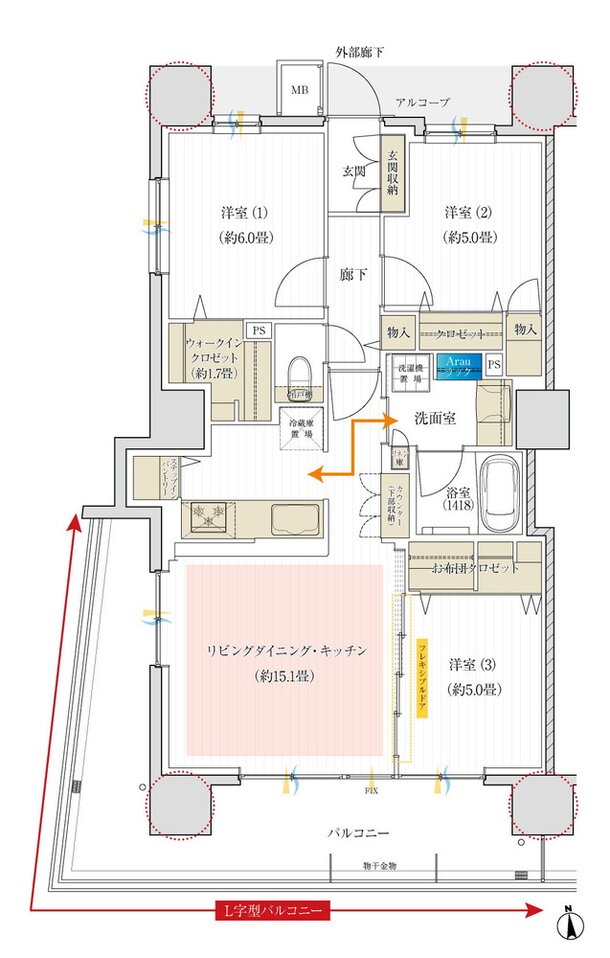 デュオヒルズ青梅ザ・ファースト 間取り Aタイプ(先着順)