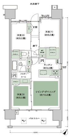 シティテラス下丸子 間取り A-A' type