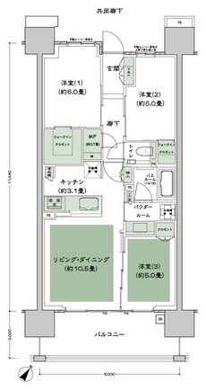 シティテラス下丸子 間取り A-Ba type