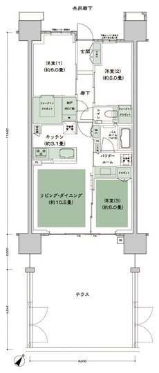 シティテラス下丸子 間取り A-Bat type