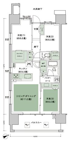 シティテラス下丸子 間取り A-F type