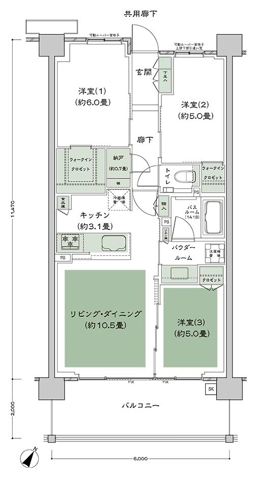 シティテラス下丸子 間取り B-Ib type