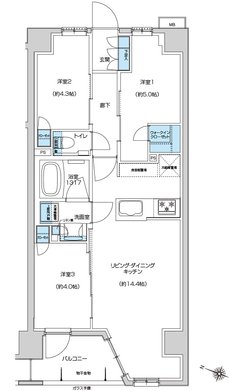 プレシス鶴間レジデンス 間取り Dタイプ