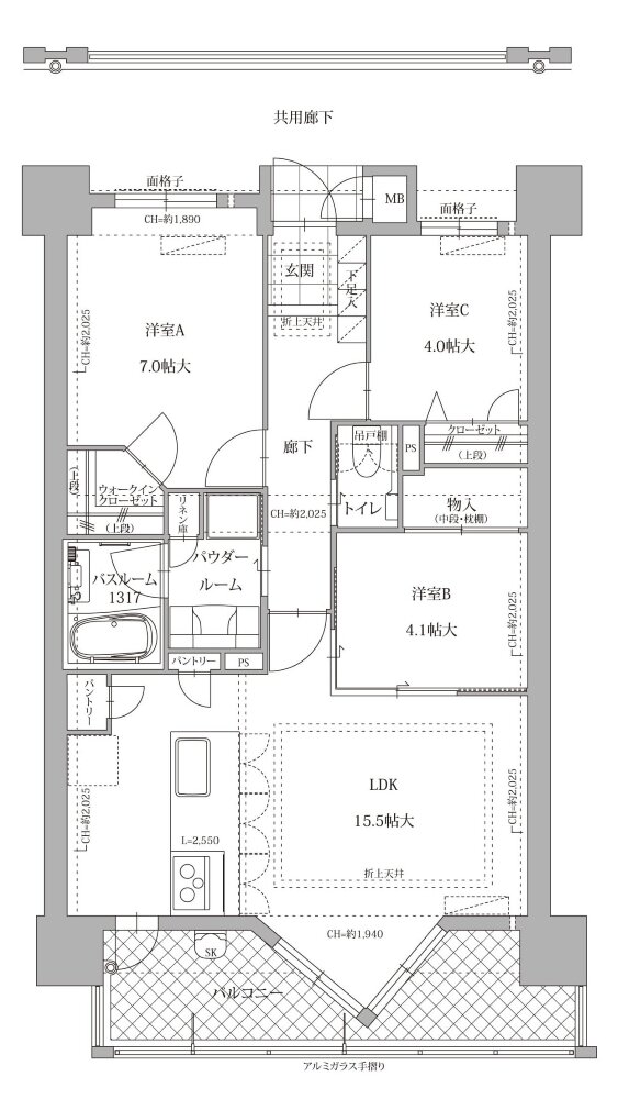 サングレート博多レクシアル 間取り D type