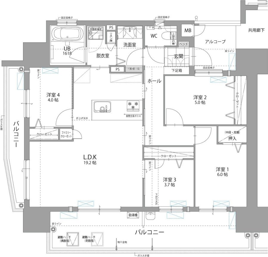 リヴィエール門司港ファーストビュー 間取り A type（9F）
