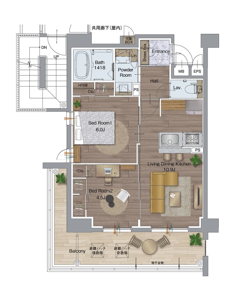 サンレリウス三萩野 間取り Aタイプ