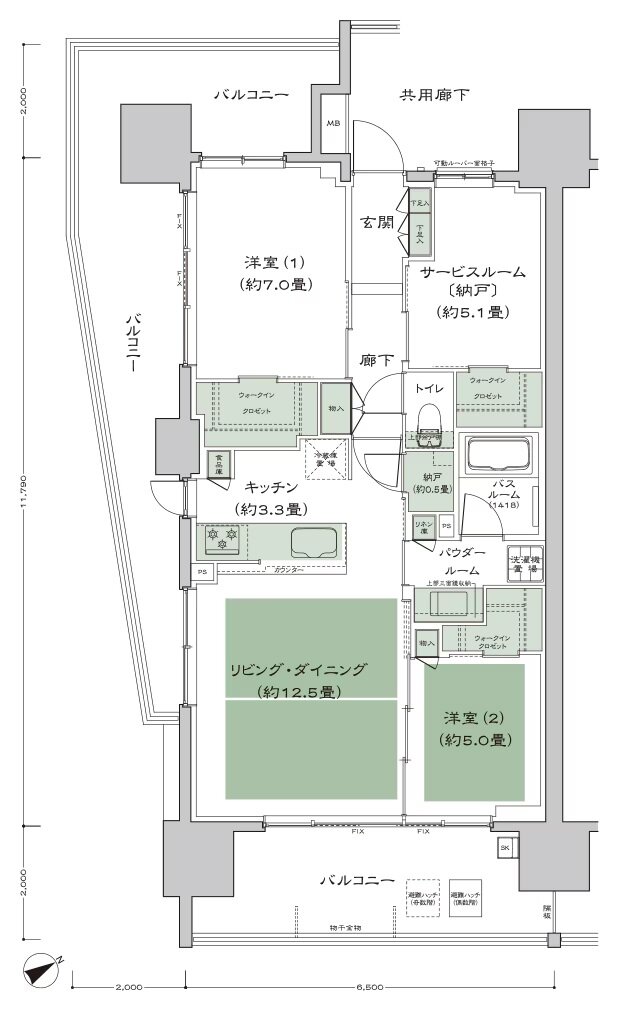 シティタワー名古屋東別院 間取り A2 type