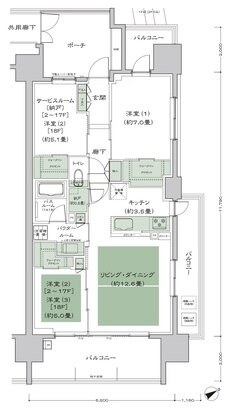 シティタワー名古屋東別院 間取り E1 type