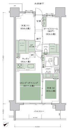 シティタワー名古屋東別院 間取り C2 type