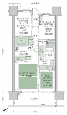シティタワー名古屋東別院 間取り Bb1（18F） type