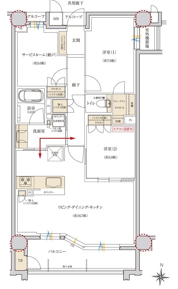 レ・ジェイド西宮北口 間取り D1 TYPE