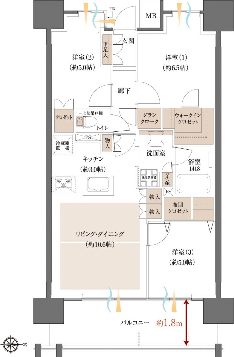 レーベン福島 ONE TOWER 間取り C type