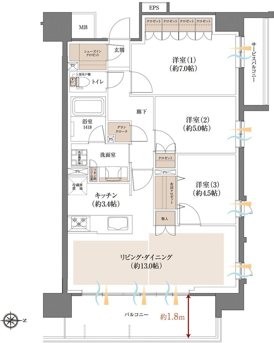 レーベン福島 ONE TOWER 間取り G type