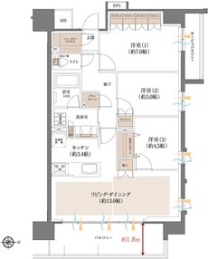 レーベン福島 ONE TOWER 間取り G type