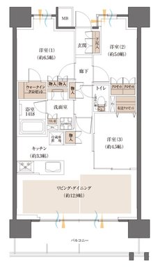 レーベン福島 ONE TOWER 間取り B type