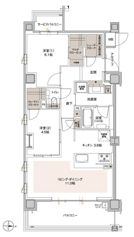 ラルステージ段原 THE MiD 間取り Aタイプ