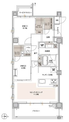 ラルステージ段原 THE MiD 間取り Aタイプ