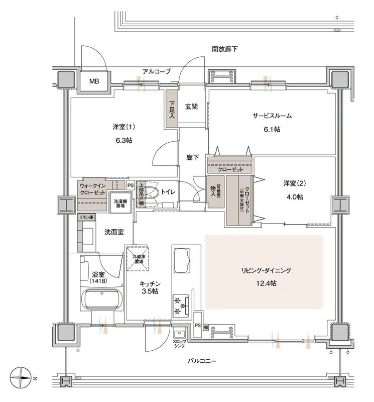 ラルステージ段原 THE MiD 間取り Bタイプ