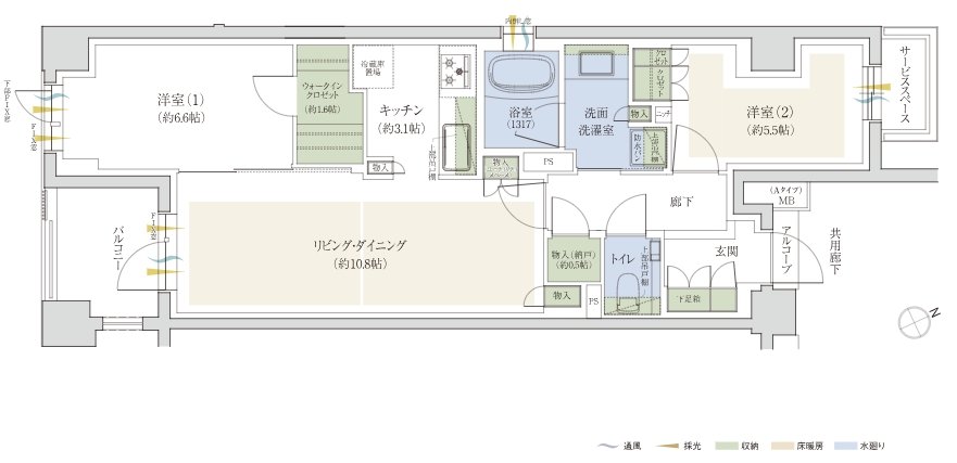 ジオ市谷仲之町 間取り Aタイプ
