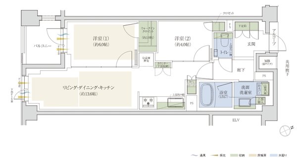 ジオ市谷仲之町 間取り Bタイプ