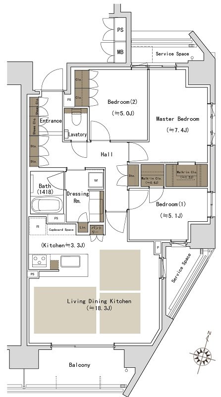 パークホームズ一社 間取り 83Cタイプ