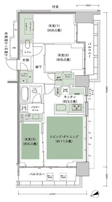 シティタワー東京田町 間取り H1-3 type