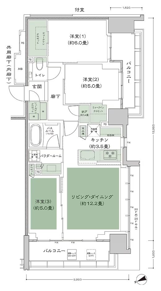 シティタワー東京田町 間取り H2-3 type