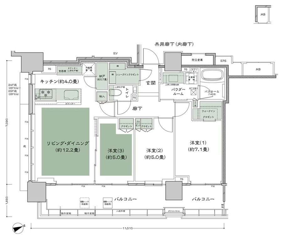シティタワー東京田町 間取り M-3 type