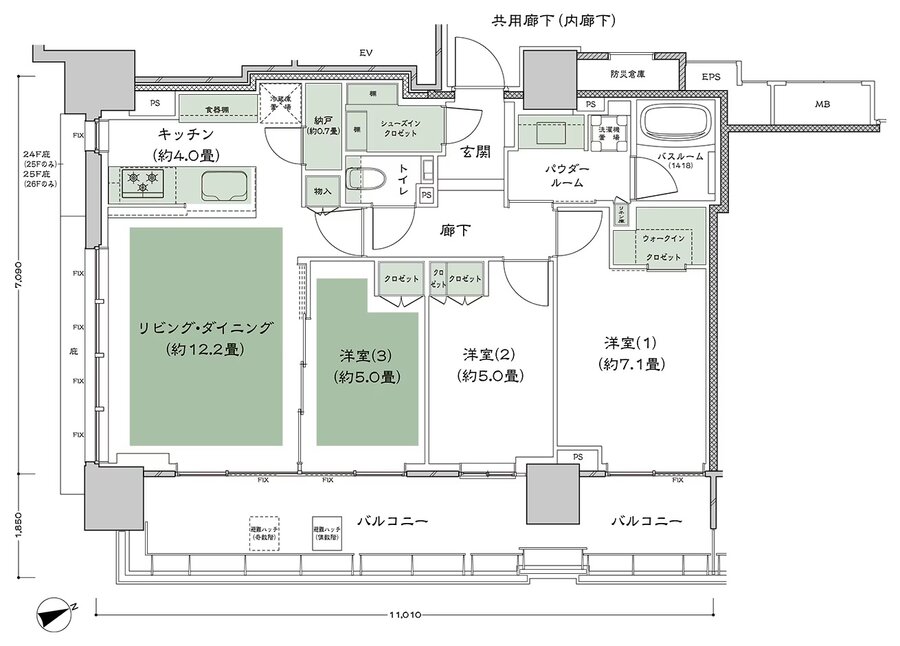 シティタワー東京田町 間取り M-3 type