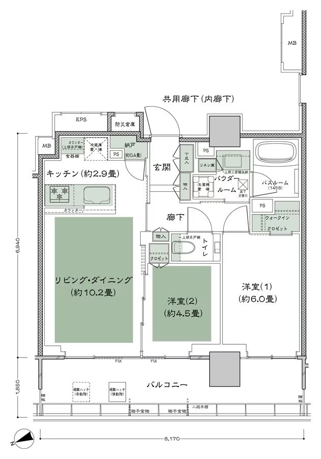 シティタワー東京田町 間取り I-2 type