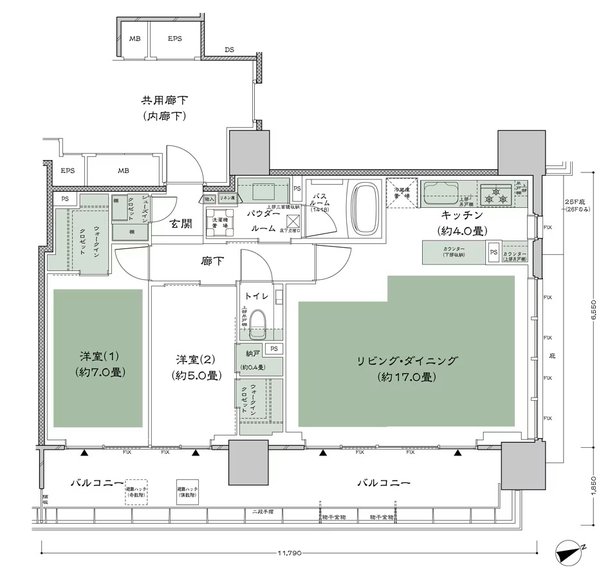 シティタワー東京田町 間取り L-2 type
